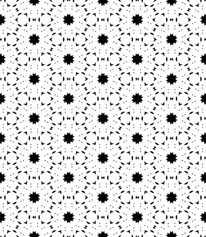 padrão abstrato sem emenda preto e branco. fundo e pano de fundo. design ornamental em tons de cinza. vetor