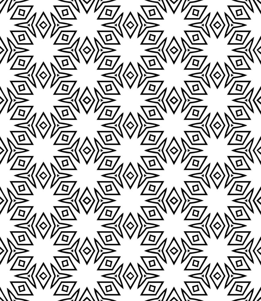 padrão abstrato sem emenda preto e branco. fundo e pano de fundo. design ornamental em tons de cinza. vetor