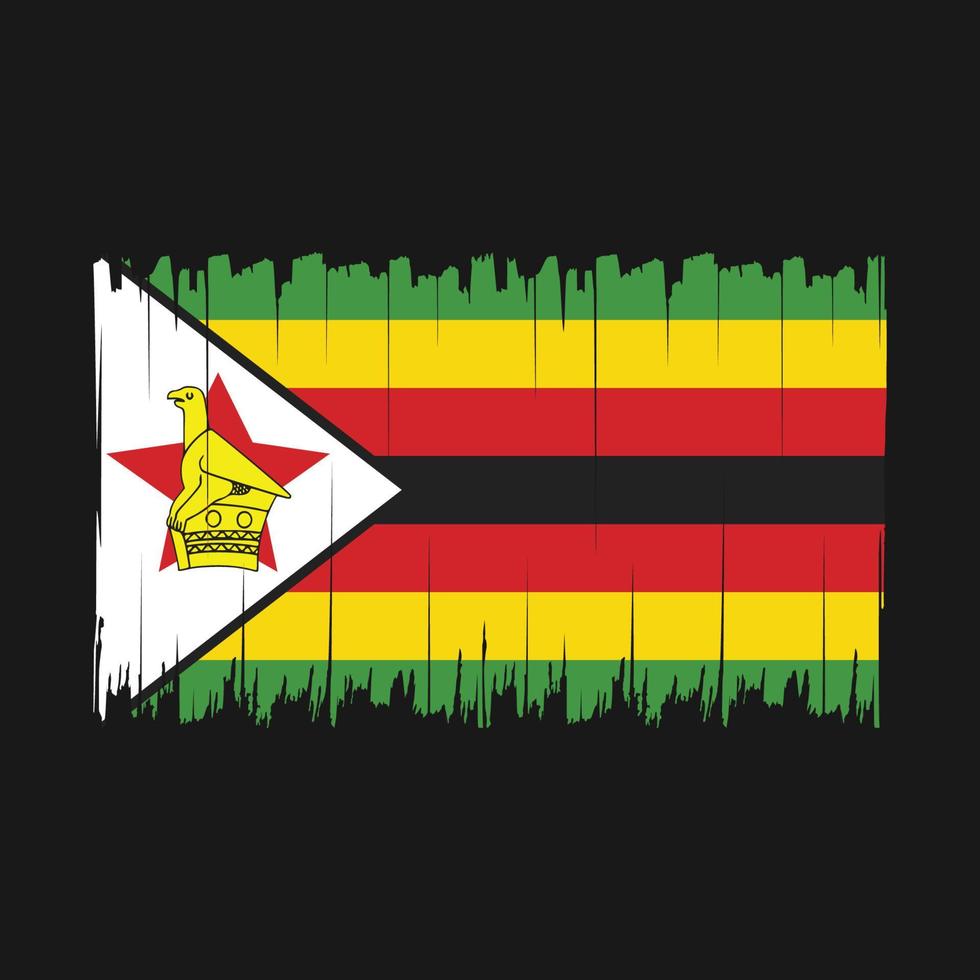 escova de bandeira do zimbabué vetor