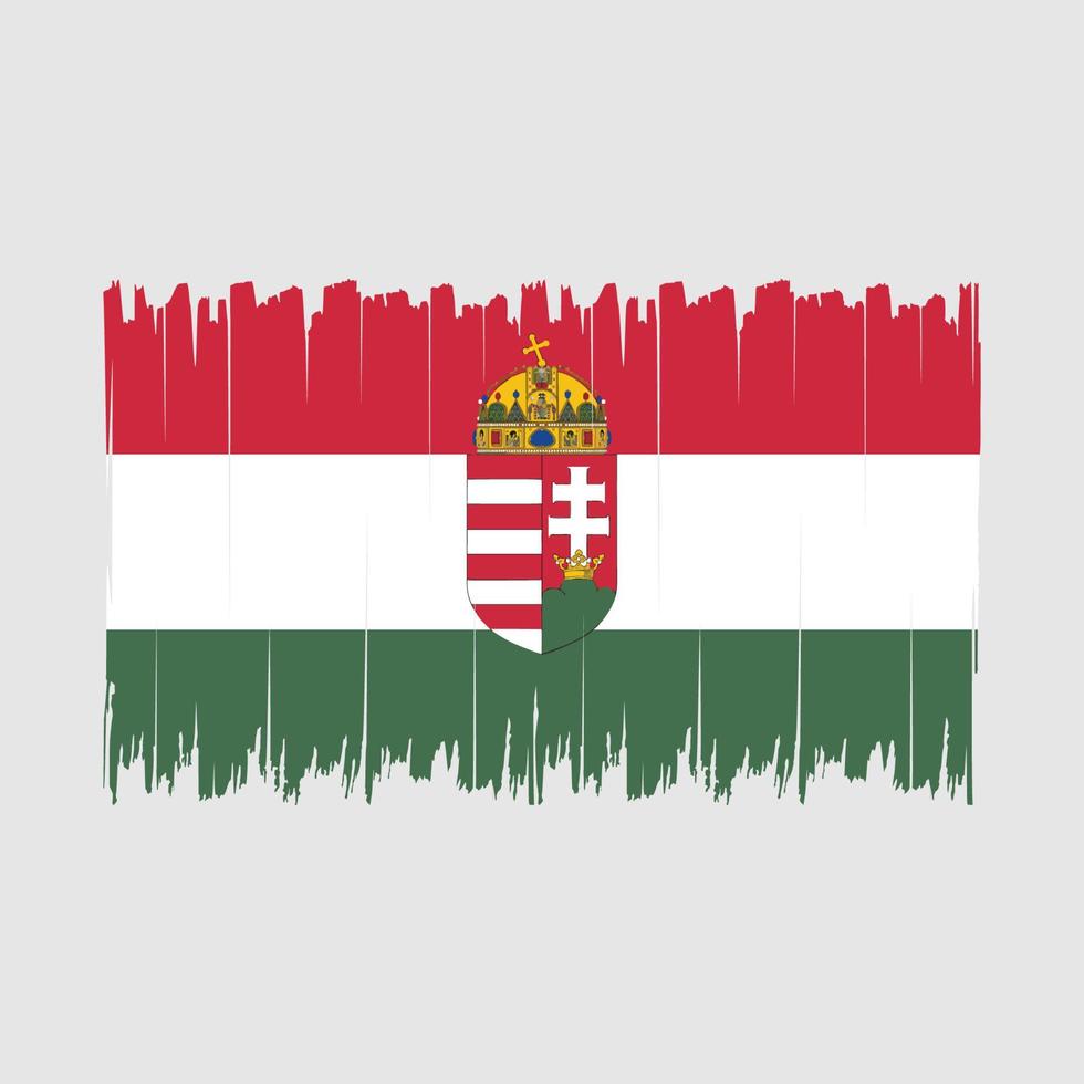 escova de bandeira da hungria vetor