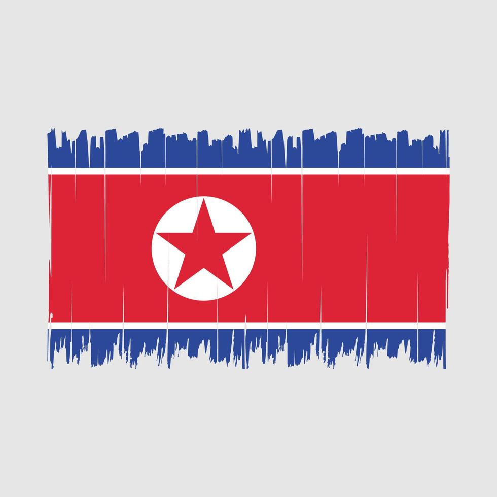 escova de bandeira da coreia do norte vetor