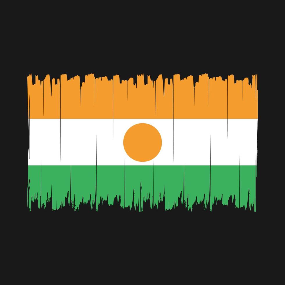 vetor de pincel de bandeira do niger