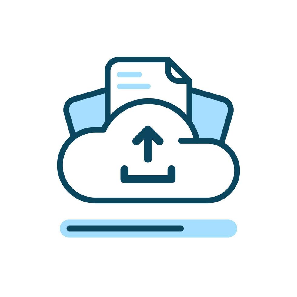 faça o download ou upload do arquivo de dados ilustração do conceito de progresso design plano vetor eps10. elemento gráfico moderno para página inicial, interface do usuário de estado vazio, infográfico, ícone