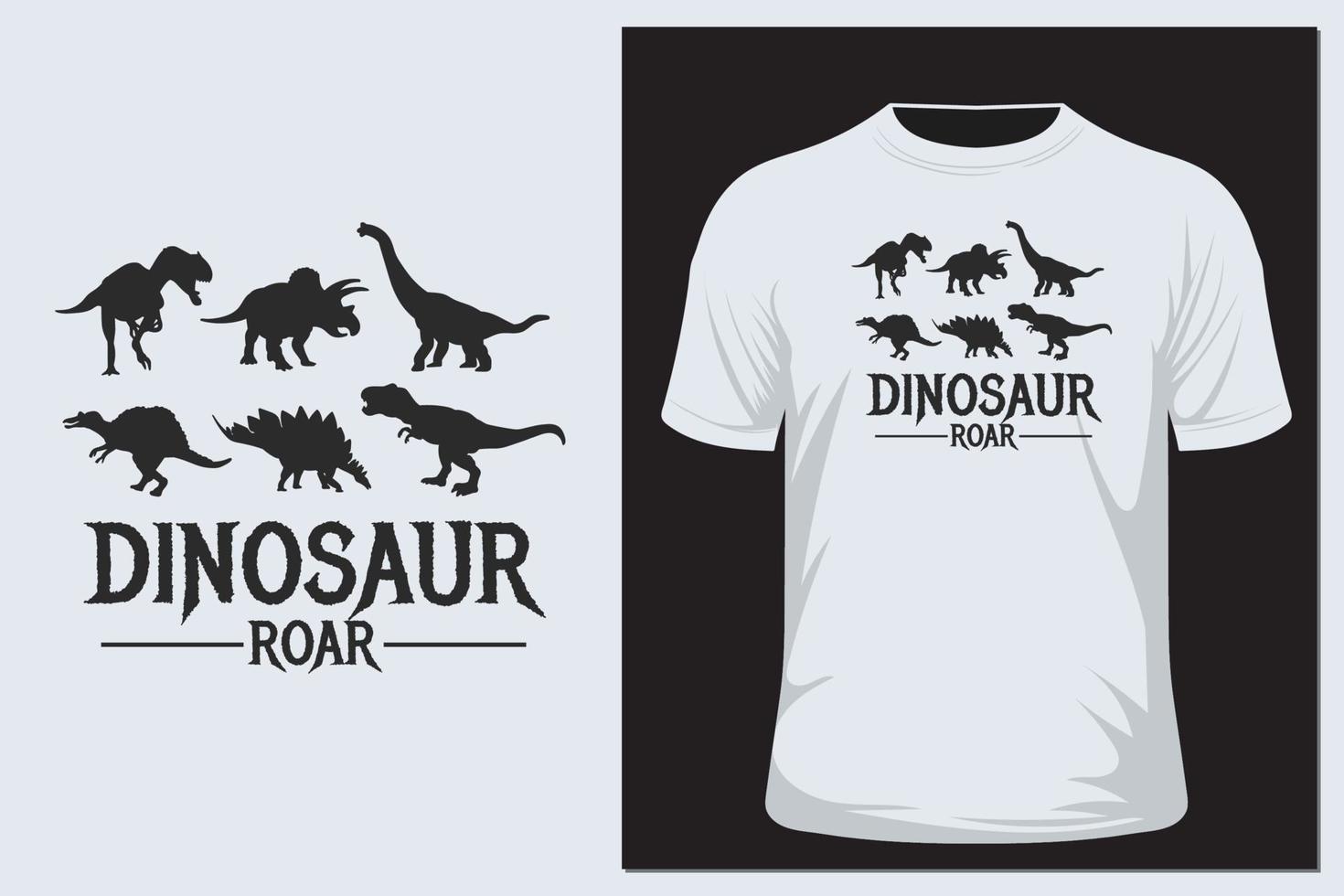 gráficos de t-shirt com dinossauro, ilustração vetorial. vetor