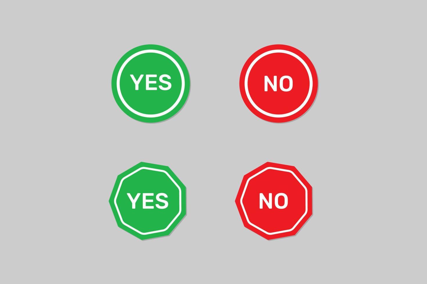 sim ou não design de vetor aprovado ou rejeitado de botão.