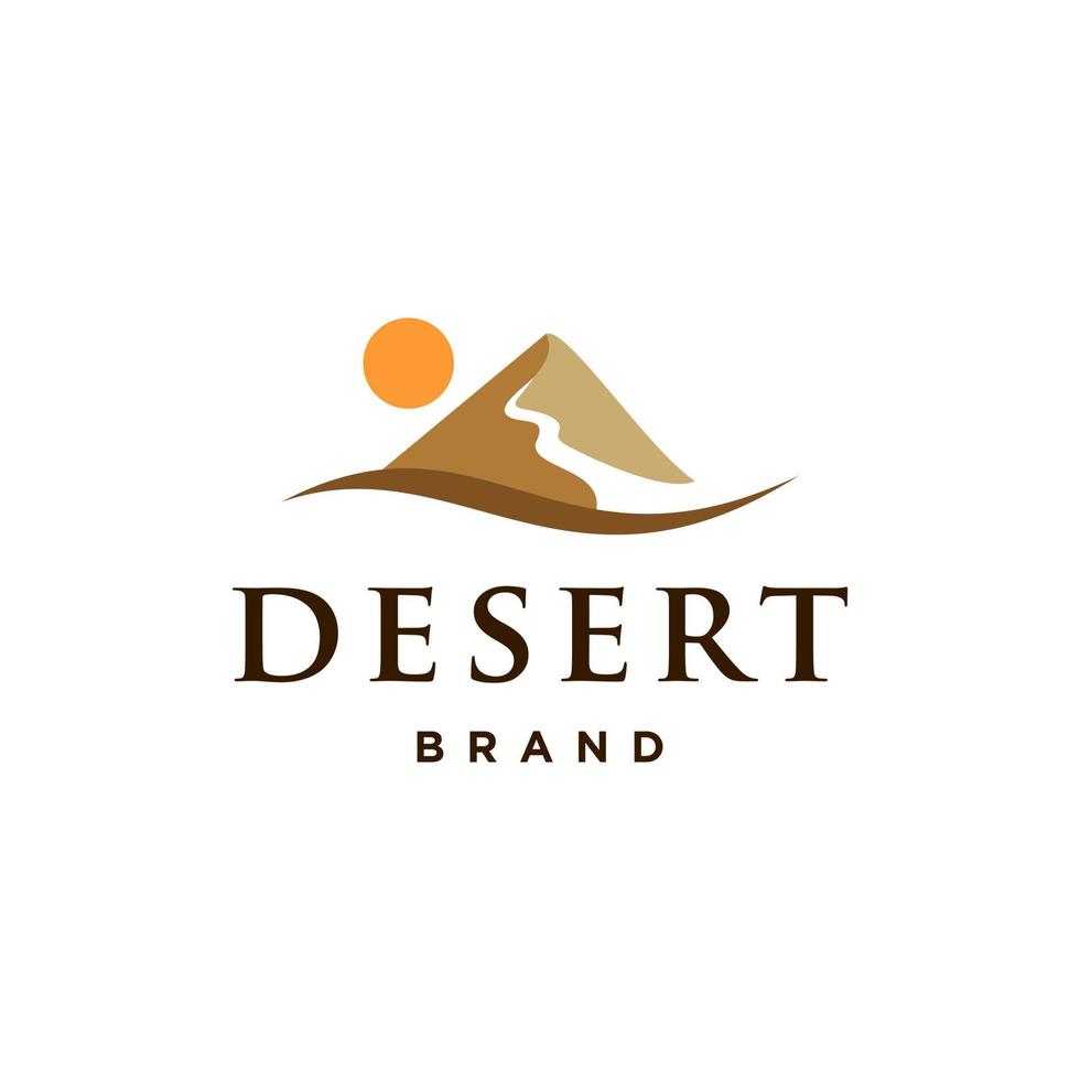 ícone de vetor de design de logotipo de ilustração de areia do deserto