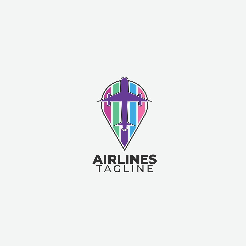 cor gradiente de vetor de design de companhias aéreas