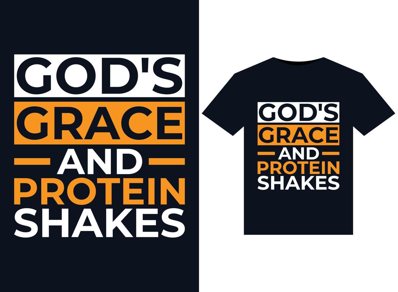 ilustrações de shakes de proteína e graça de deus para design de camisetas prontas para impressão vetor