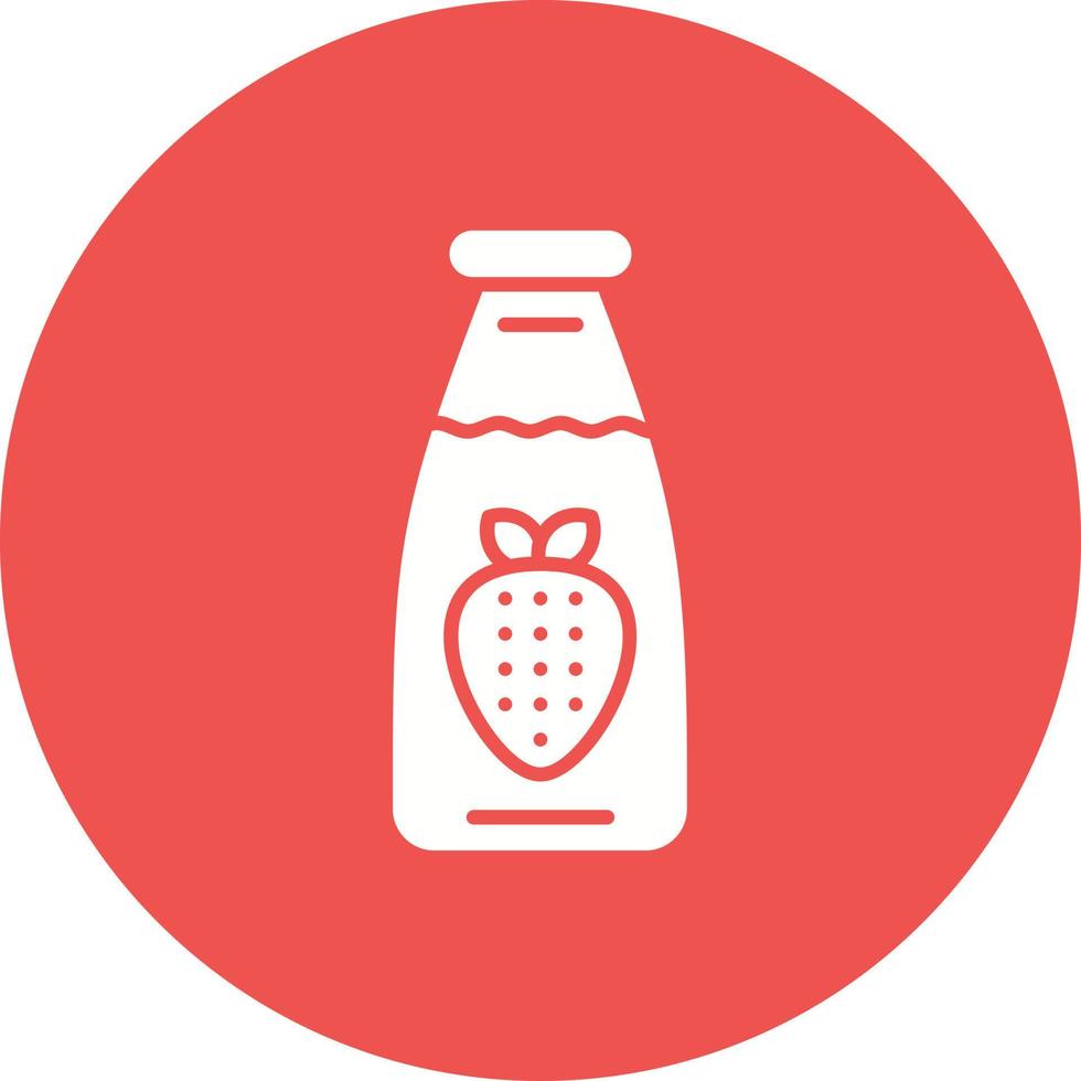 ícone de círculo de glifo de leite de morango vetor