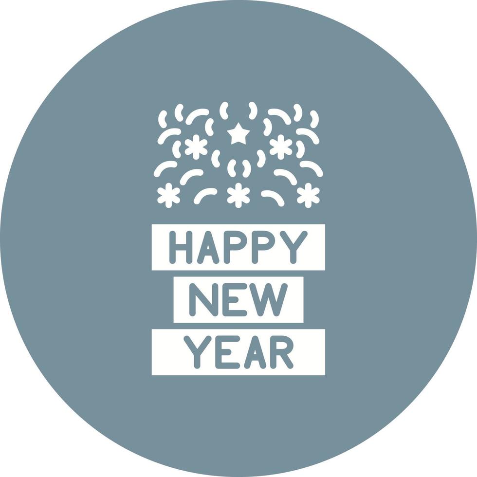 feliz ano novo ícone de círculo glifo vetor