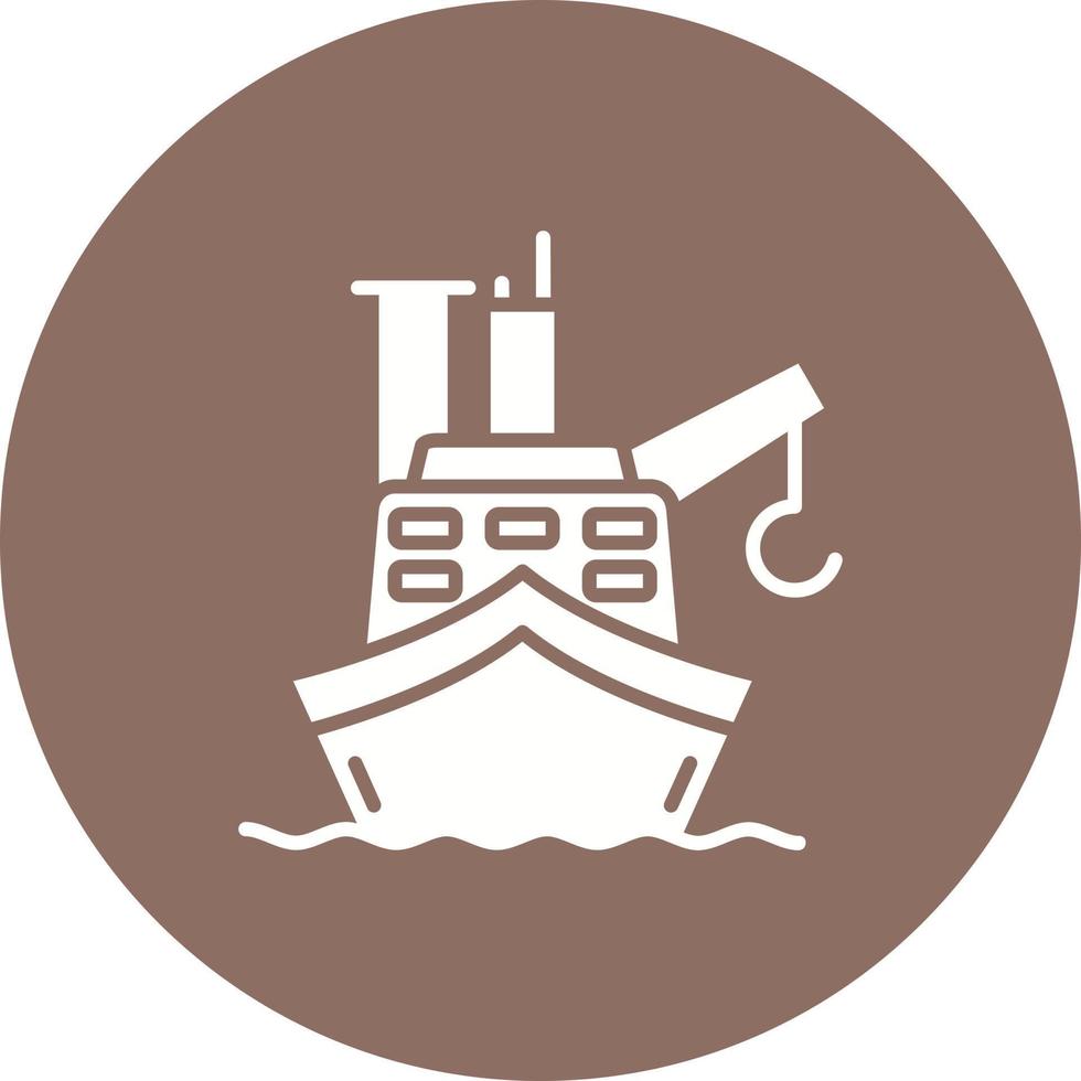 ícone de círculo de glifo de barcaça de carga vetor