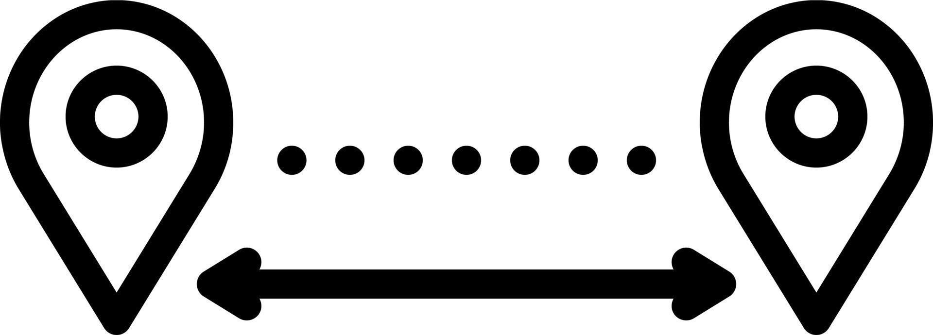 ícone de linha para distâncias vetor
