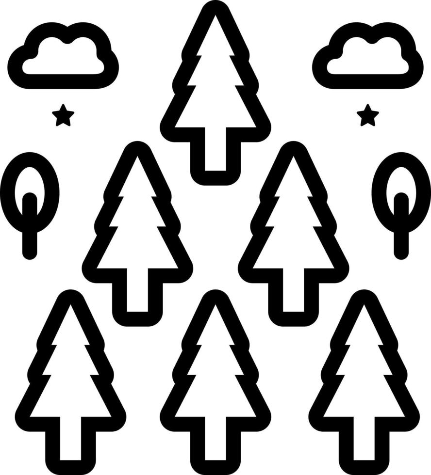 ícone de linha para floresta vetor