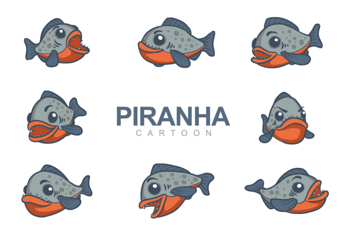 piranha cartoon vector