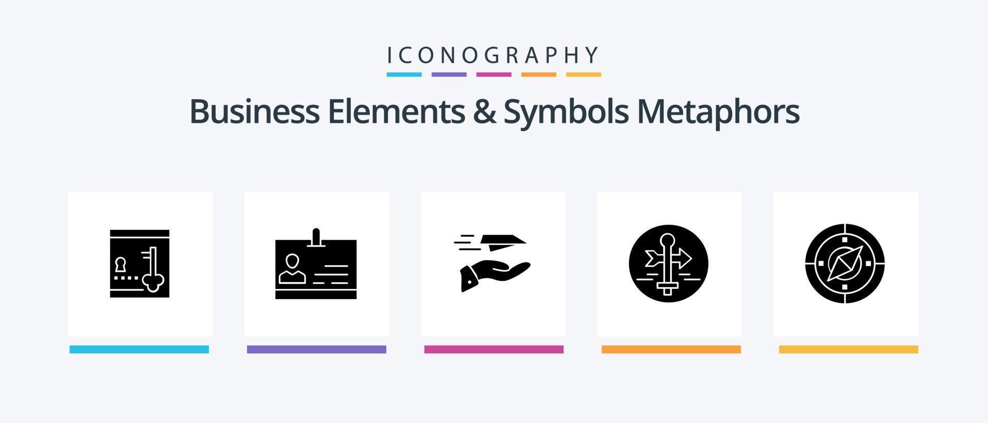 elementos de negócios e símbolos metáforas glifo 5 pacote de ícones incluindo viagens. mapa. mão. orientar. receber. design de ícones criativos vetor