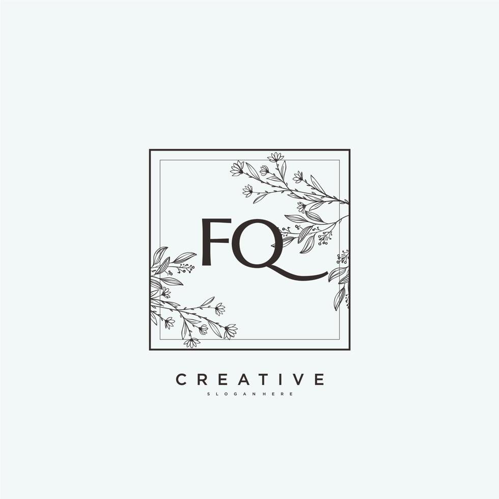 arte do logotipo inicial do vetor de beleza fq, logotipo de caligrafia da assinatura inicial, casamento, moda, joalheria, boutique, floral e botânico com modelo criativo para qualquer empresa ou negócio.