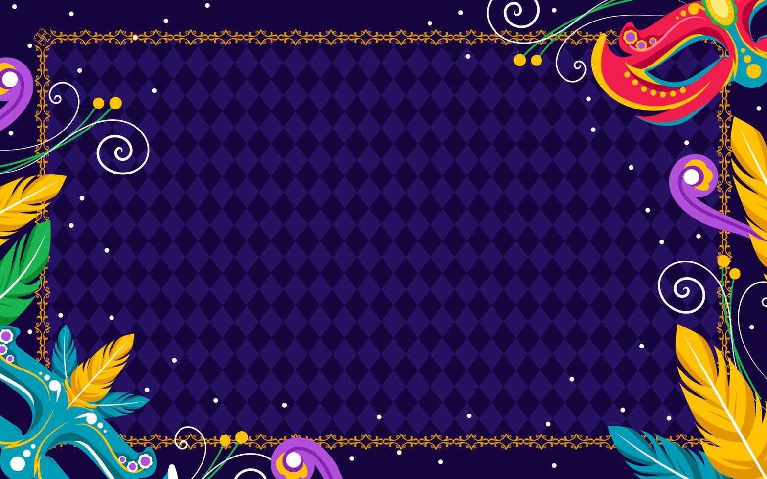 fundo de mardi gras plano desenhado à mão vetor