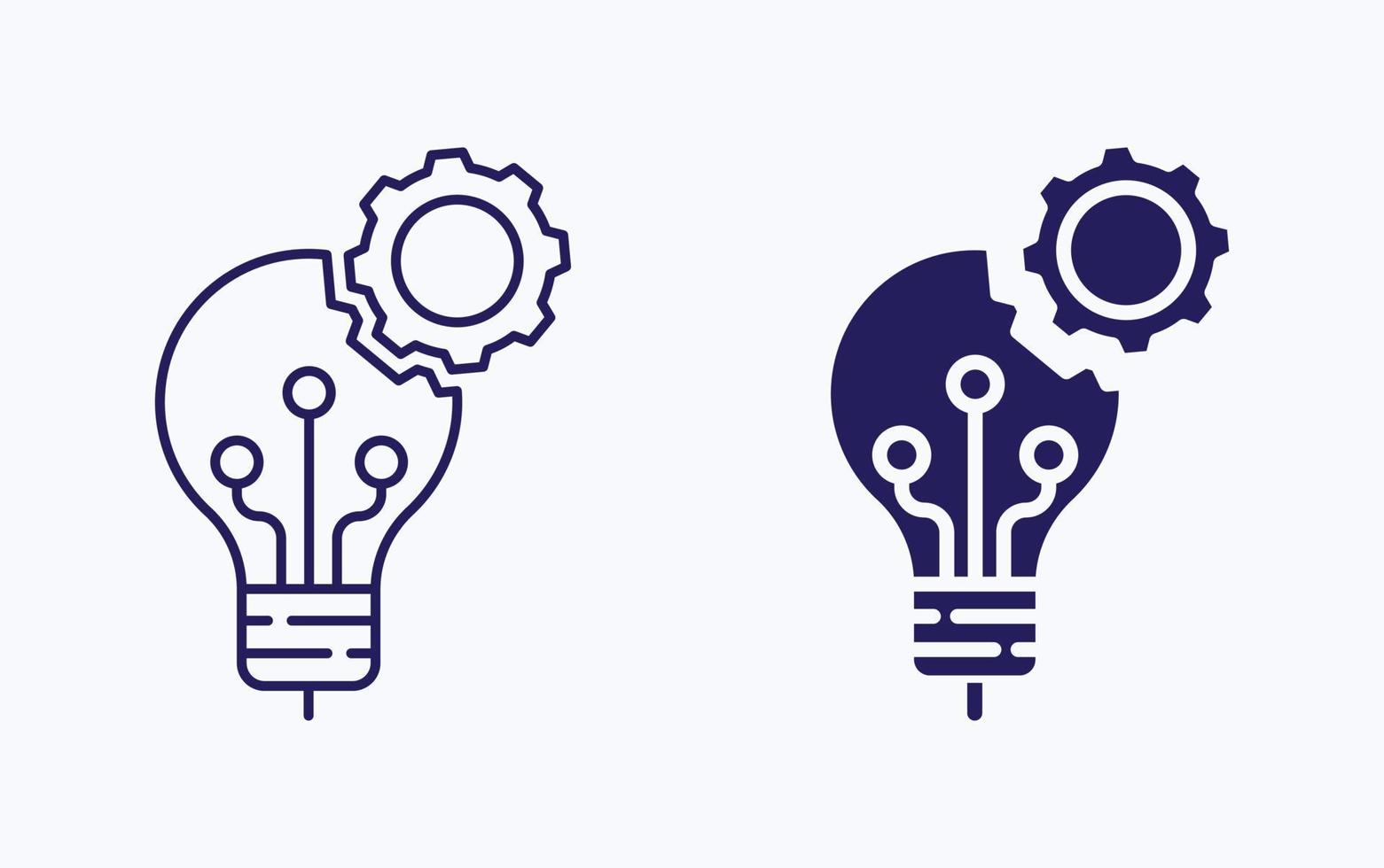 ícone de ilustração de lâmpada de inovação tecnológica vetor