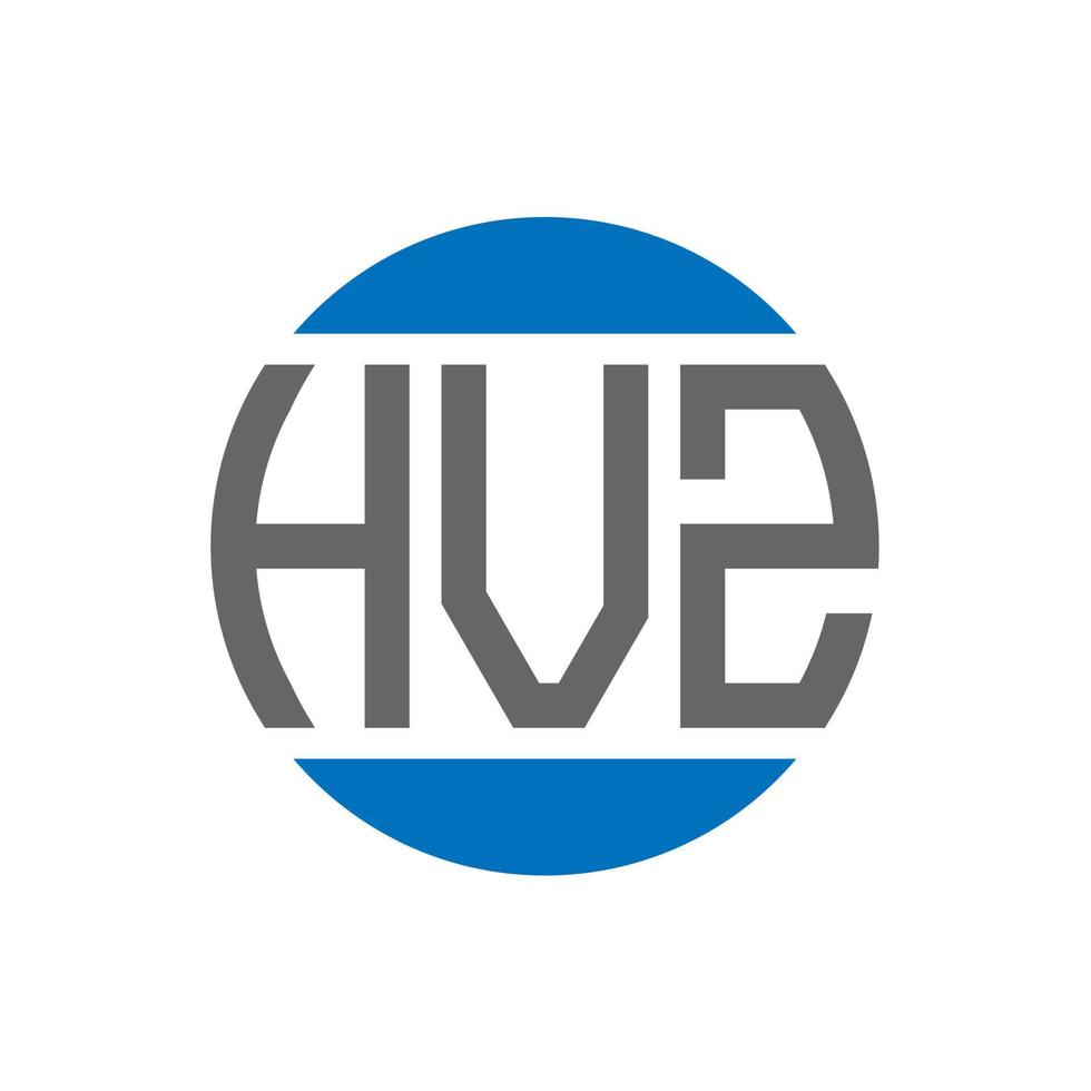 design do logotipo da carta hvz em fundo branco. conceito de logotipo de círculo de iniciais criativas hvz. design de letras hvz. vetor