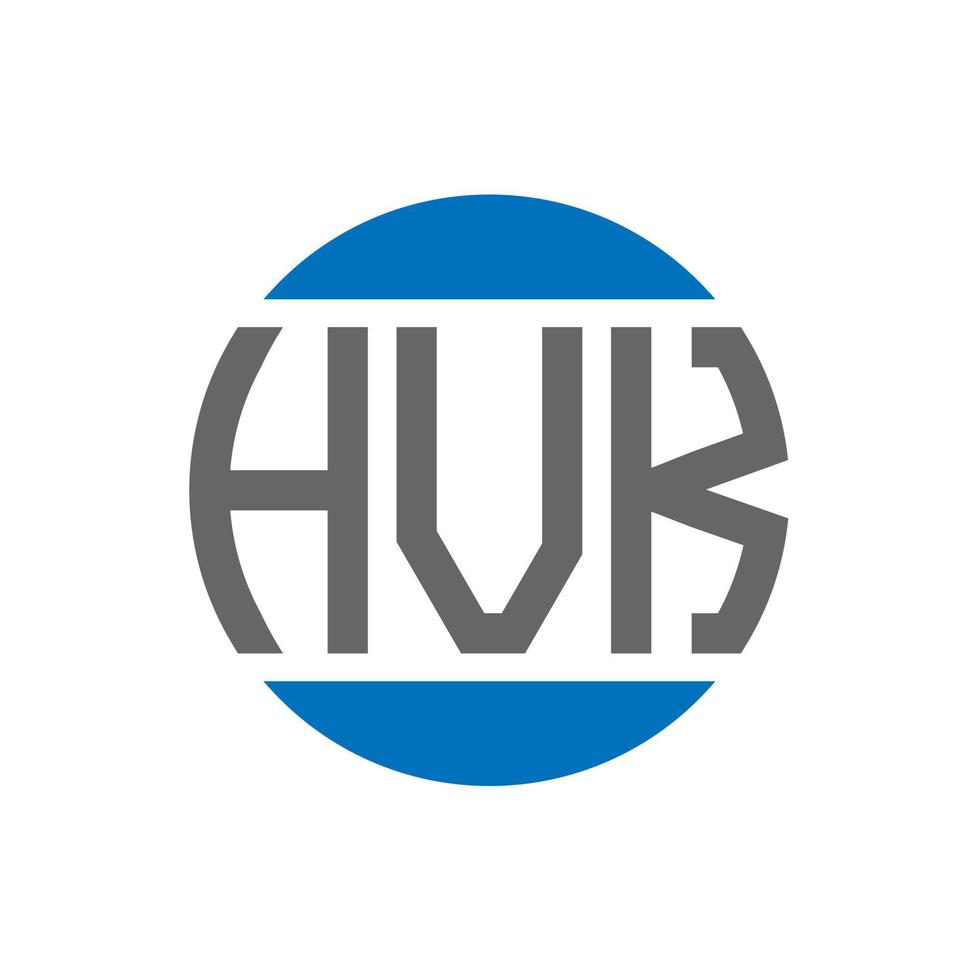 design do logotipo da carta hvk em fundo branco. conceito de logotipo de círculo de iniciais criativas hvk. design de letras hvk. vetor
