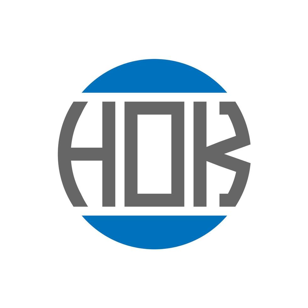 design de logotipo de carta hok em fundo branco. conceito de logotipo de círculo de iniciais criativas hok. design de letras hok. vetor