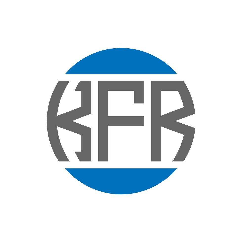 design do logotipo da carta kfr em fundo branco. conceito de logotipo de círculo de iniciais criativas kfr. design de letras kfr. vetor