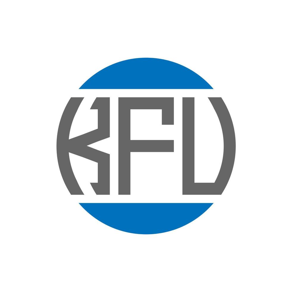 design do logotipo da carta kfu em fundo branco. kfu iniciais criativas circundam o conceito de logotipo. design de letras kfu. vetor