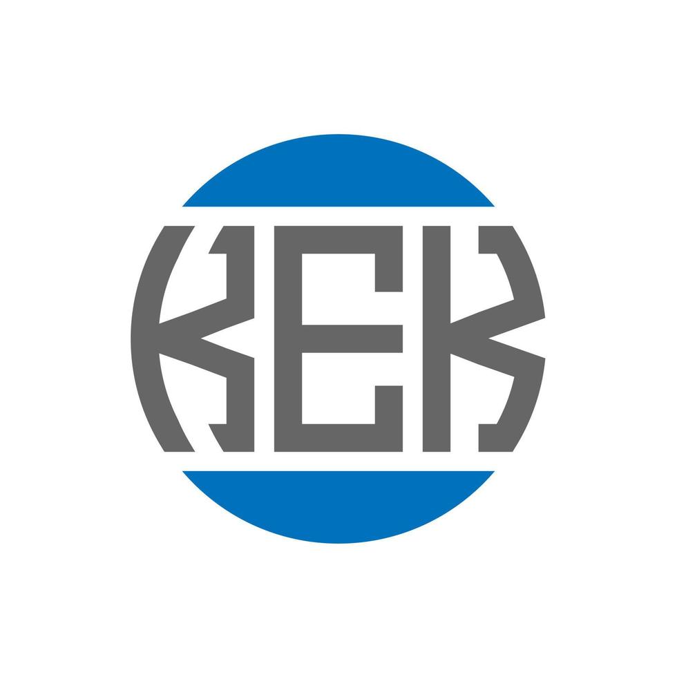 design de logotipo de letra kek em fundo branco. conceito de logotipo de círculo de iniciais criativas kek. design de letras kek. vetor