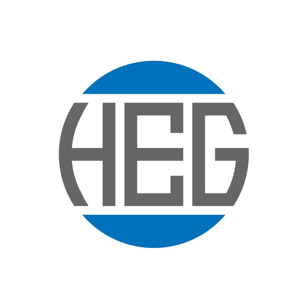 design de logotipo de carta heg em fundo branco. conceito de logotipo de círculo de iniciais criativas heg. heg design de letras. vetor