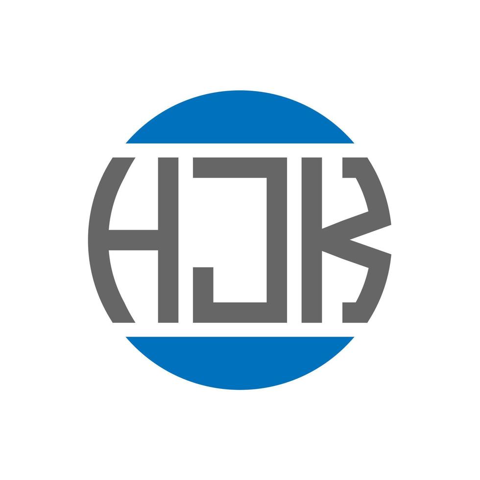 design do logotipo da carta hjk em fundo branco. conceito de logotipo de círculo de iniciais criativas hjk. design de letras hjk. vetor