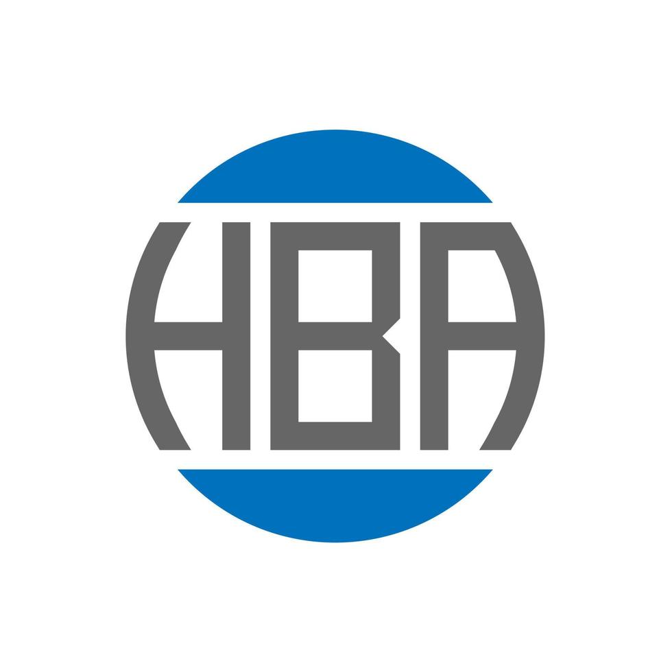 design do logotipo da carta hba em fundo branco. conceito de logotipo de círculo de iniciais criativas hba. design de letras hba. vetor