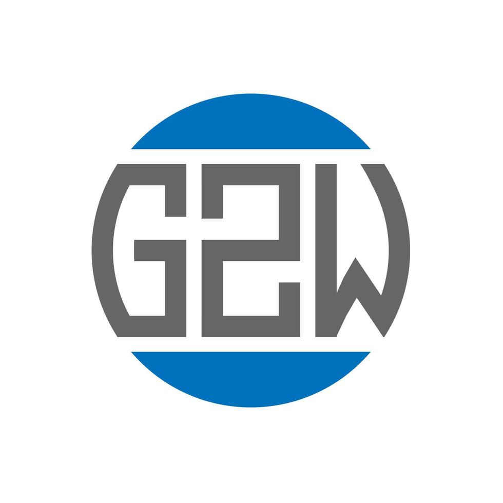 design do logotipo da letra gzw em fundo branco. conceito de logotipo de círculo de iniciais criativas gzw. design de letras gzw. vetor