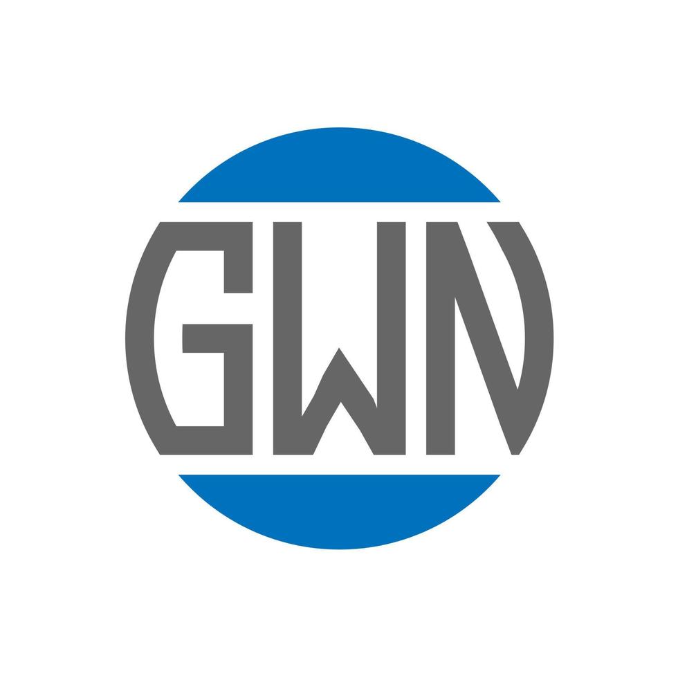 design de logotipo de carta gwn em fundo branco. conceito de logotipo de círculo de iniciais criativas gwn. design de letras gwn. vetor