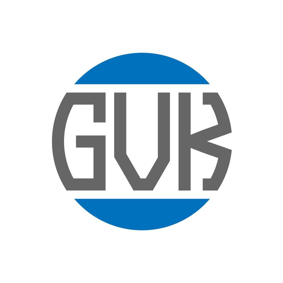 design do logotipo da carta gvk em fundo branco. conceito de logotipo de círculo de iniciais criativas gvk. design de letras gvk. vetor