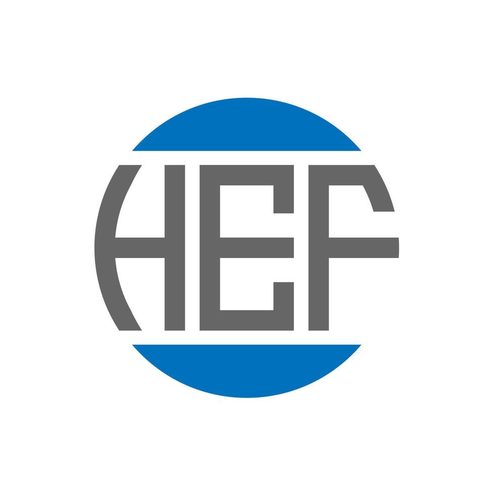 design de logotipo de carta hef em fundo branco. hef iniciais criativas círculo conceito de logotipo. desenho de letra hef. vetor