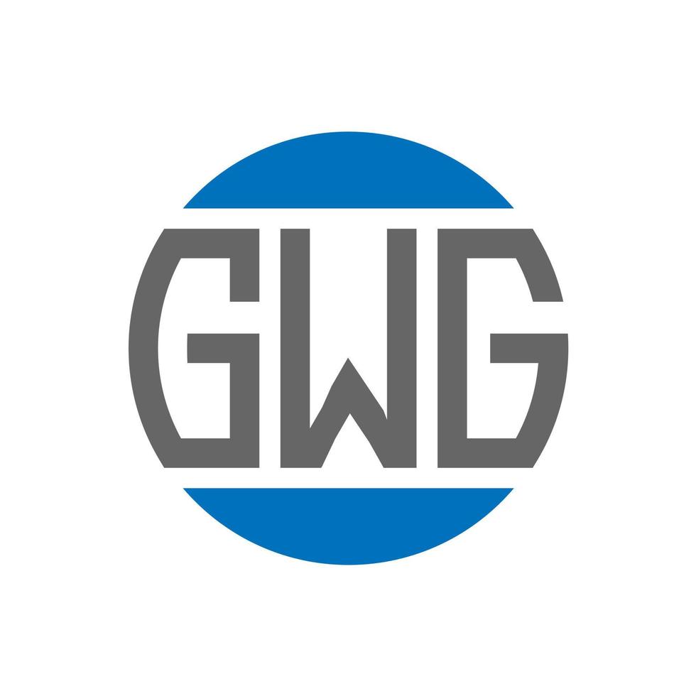 design do logotipo da carta gwg em fundo branco. conceito de logotipo de círculo de iniciais criativas gwg. design de letras gwg. vetor