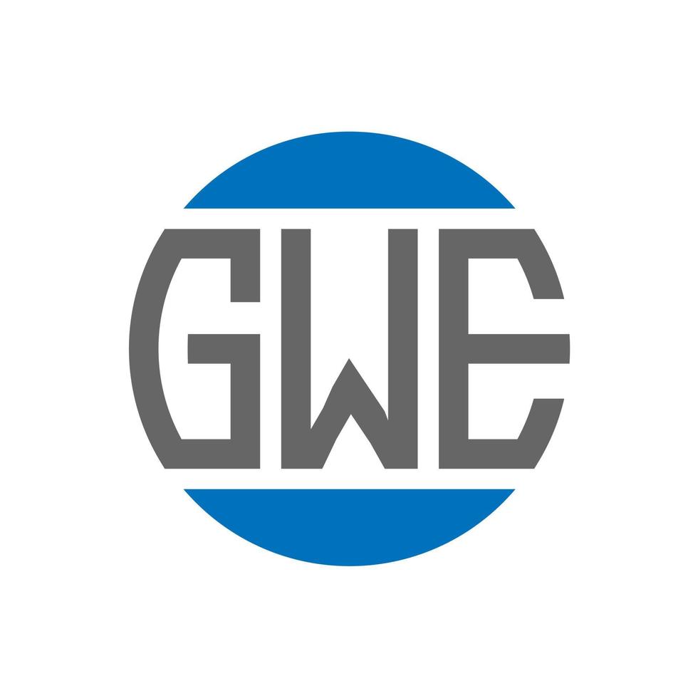 design do logotipo da carta gwe em fundo branco. conceito de logotipo de círculo de iniciais criativas gwe. design de letras gwe. vetor