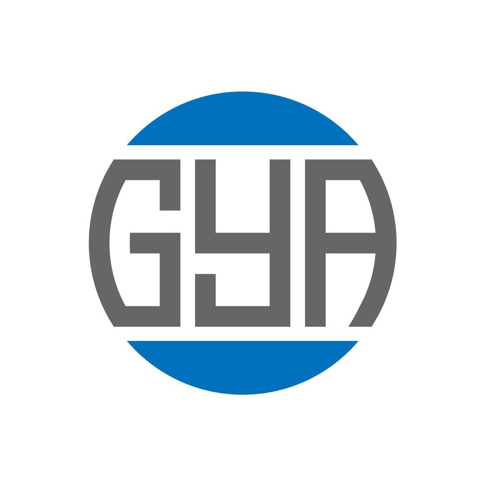 design de logotipo de carta gya em fundo branco. gya conceito de logotipo de círculo de iniciais criativas. design de letras gya. vetor