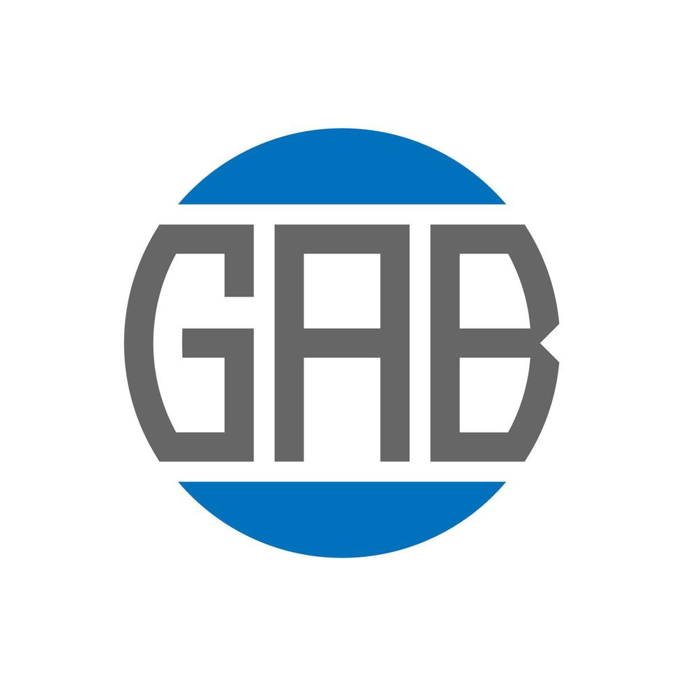 design de logotipo de carta gab em fundo branco. conceito de logotipo de círculo de iniciais criativas gab. design de letra gab. vetor