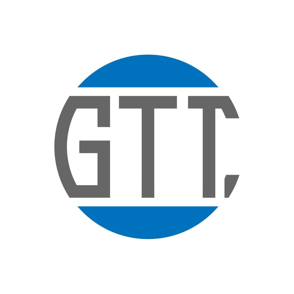 design de logotipo de carta gtt em fundo branco. conceito de logotipo de círculo de iniciais criativas gtt. design de letras gtt. vetor