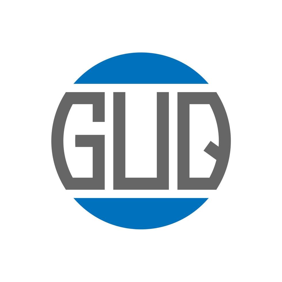 design do logotipo da letra guq em fundo branco. guq iniciais criativas circundam o conceito de logotipo. design de letras guq. vetor