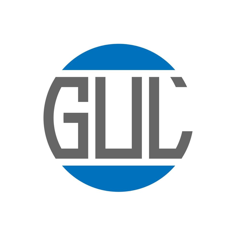 design de logotipo de carta gul em fundo branco. gul iniciais criativas círculo conceito de logotipo. design de letra gul. vetor