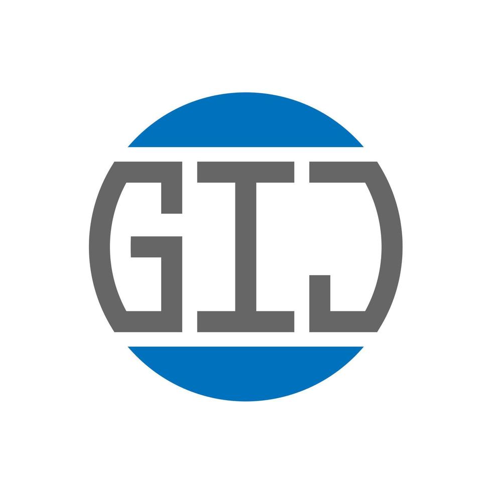 projeto do logotipo da letra gij no fundo branco. conceito de logotipo de círculo de iniciais criativas gij. design de letras gij. vetor