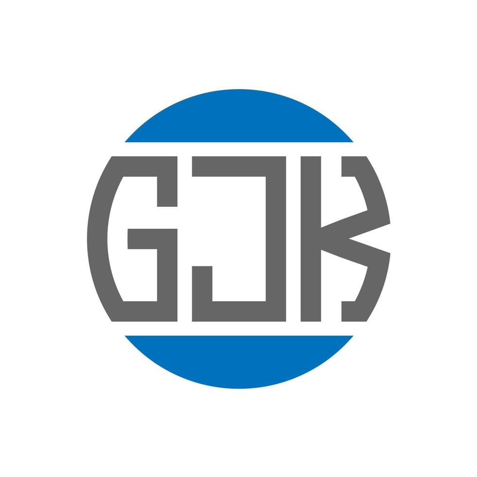 design do logotipo da carta gjk em fundo branco. conceito de logotipo de círculo de iniciais criativas gjk. design de letras gjk. vetor