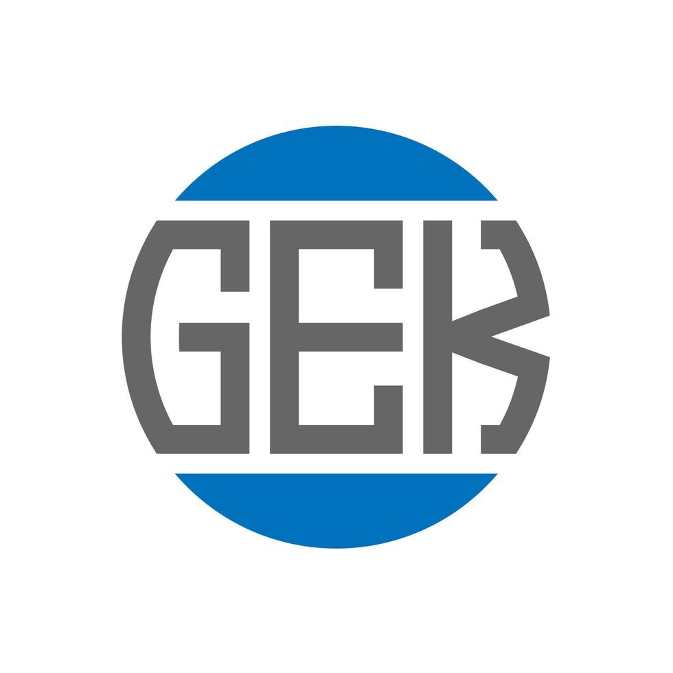 design de logotipo de carta gek em fundo branco. conceito de logotipo de círculo de iniciais criativas gek. design de letras gek. vetor