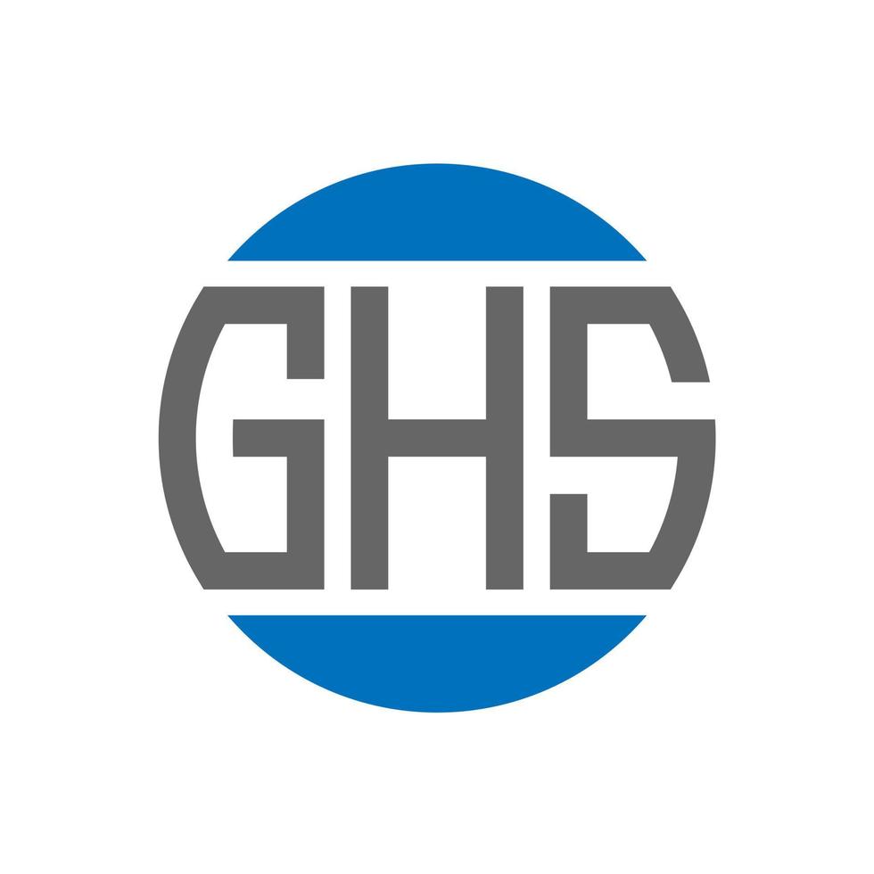 design do logotipo da letra ghs em fundo branco. conceito de logotipo de círculo de iniciais criativas ghs. design de letras ghs. vetor