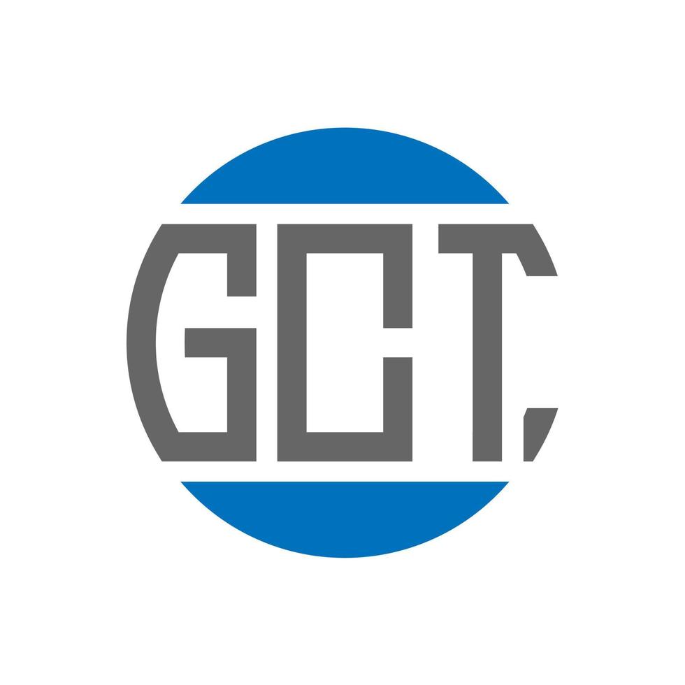 design de logotipo de carta gct em fundo branco. conceito de logotipo de círculo de iniciais criativas gct. design de letras gct. vetor