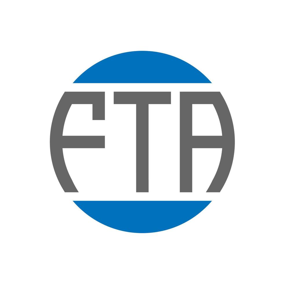 design de logotipo de carta fta em fundo branco. conceito de logotipo de círculo de iniciais criativas fta. projeto de letra fta. vetor