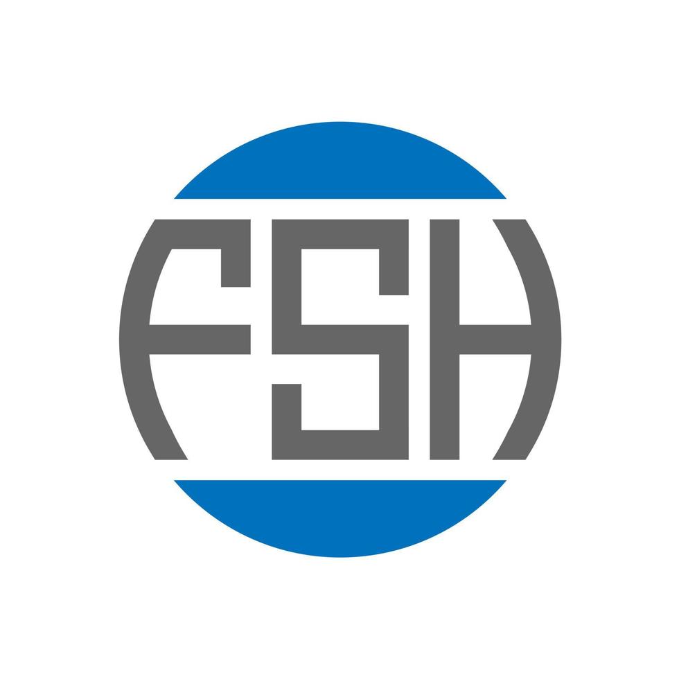 design de logotipo de carta fsh em fundo branco. conceito de logotipo de círculo de iniciais criativas fsh. design de letra fsh. vetor