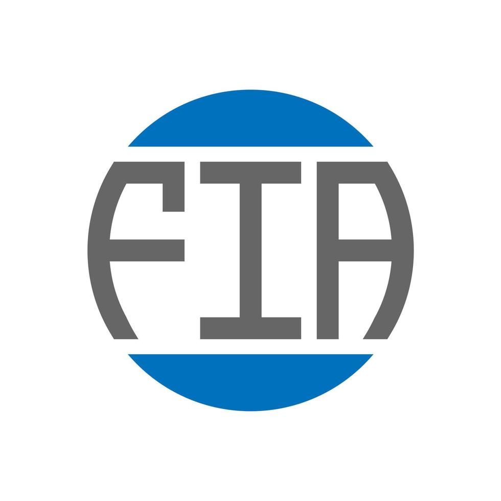 design do logotipo da carta fia em fundo branco. conceito de logotipo de círculo de iniciais criativas fia. design de letras fia. vetor